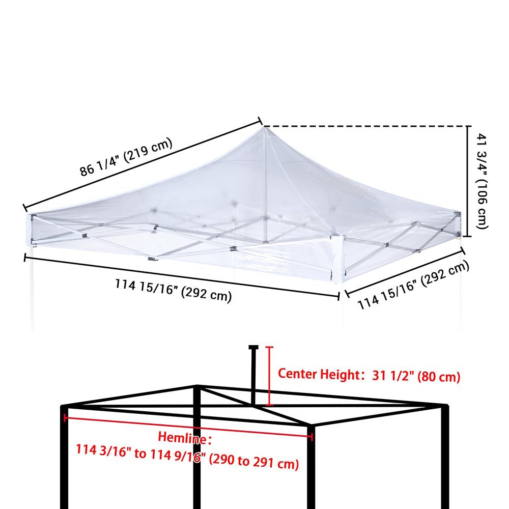 Yescom Waterproof Pop Up Canopy Top Replacement, 9.6x9.6ft Image