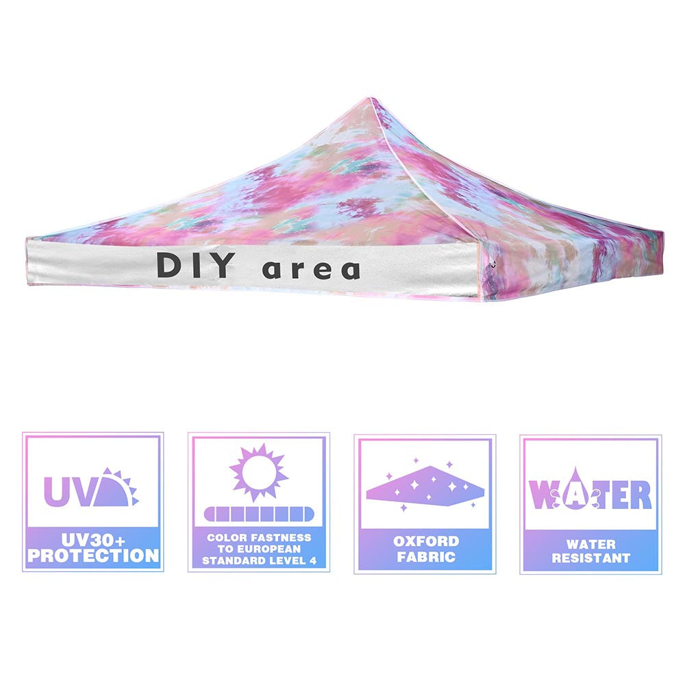 Yescom 10x10 Replacement Canopy Tie-dyed Pink (9.6'x9.6') Image