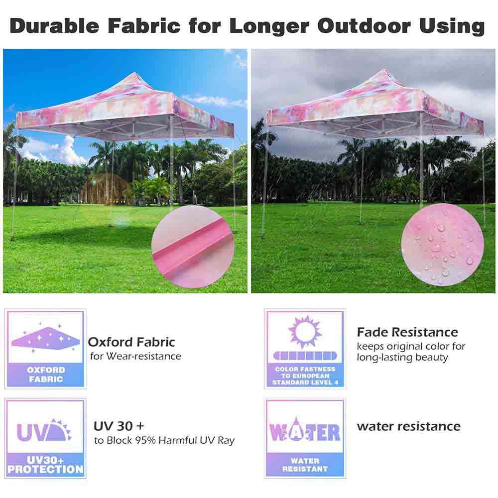 Yescom 10x10 Replacement Canopy Tie-dyed Pink Image