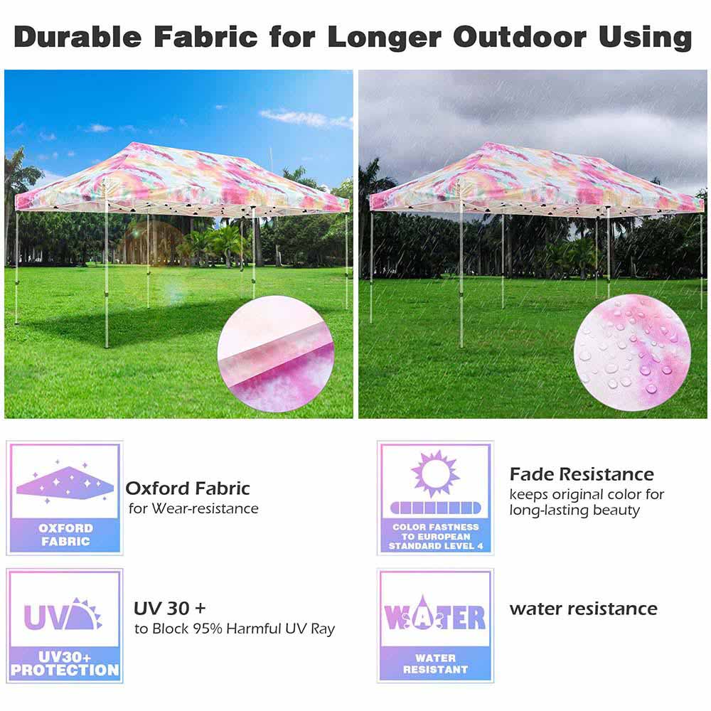 Yescom 10x20 Replacement Canopy Tie-dyed Pink Image