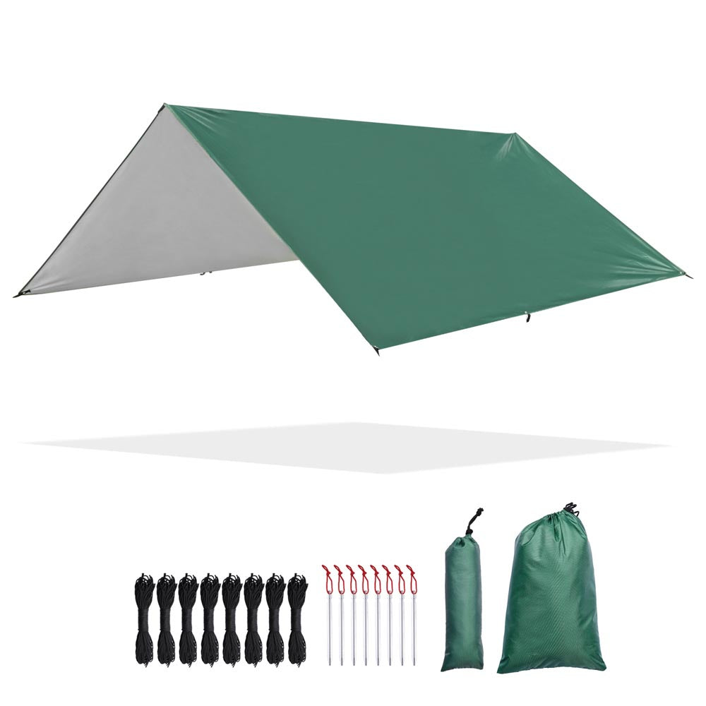 Yescom Camping Tarp Rain Shelter 10x10ft UV50+ PU3,000mm, Green Image