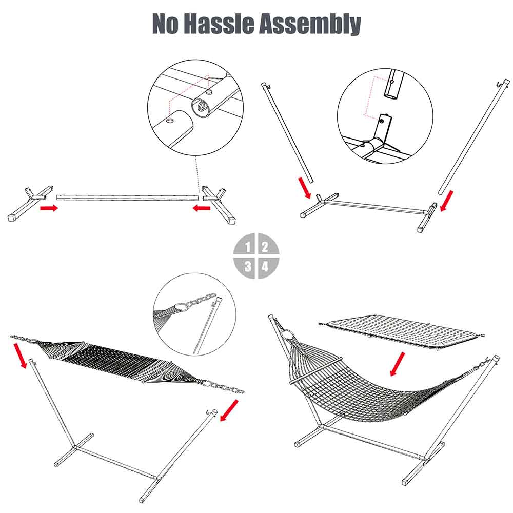 Yescom Double Hammock with Stand Net Underquilt Image