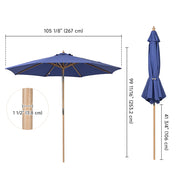 acrylic patio umbrella LAGarden 9ft Patio Wood Market Umbrella Acrylic Fabric Tilt