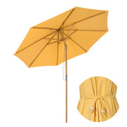 9ft yellow patio umbrella LAGarden 9ft Patio Wood Market Umbrella Acrylic Fabric Tilt