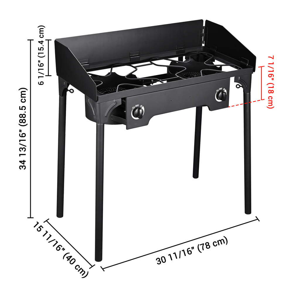 Yescom 32" Outdoor Burner Double Propane Stove with Stand Image