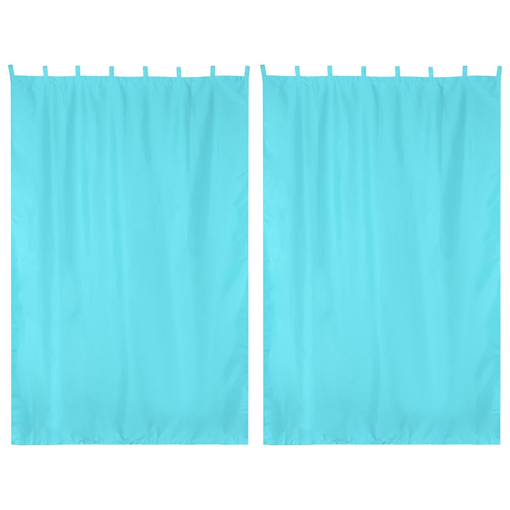 Yescom 2-Pcs Outdoor Tab Top Curtain Panel, 54Wx84L, Bachelor Button Image