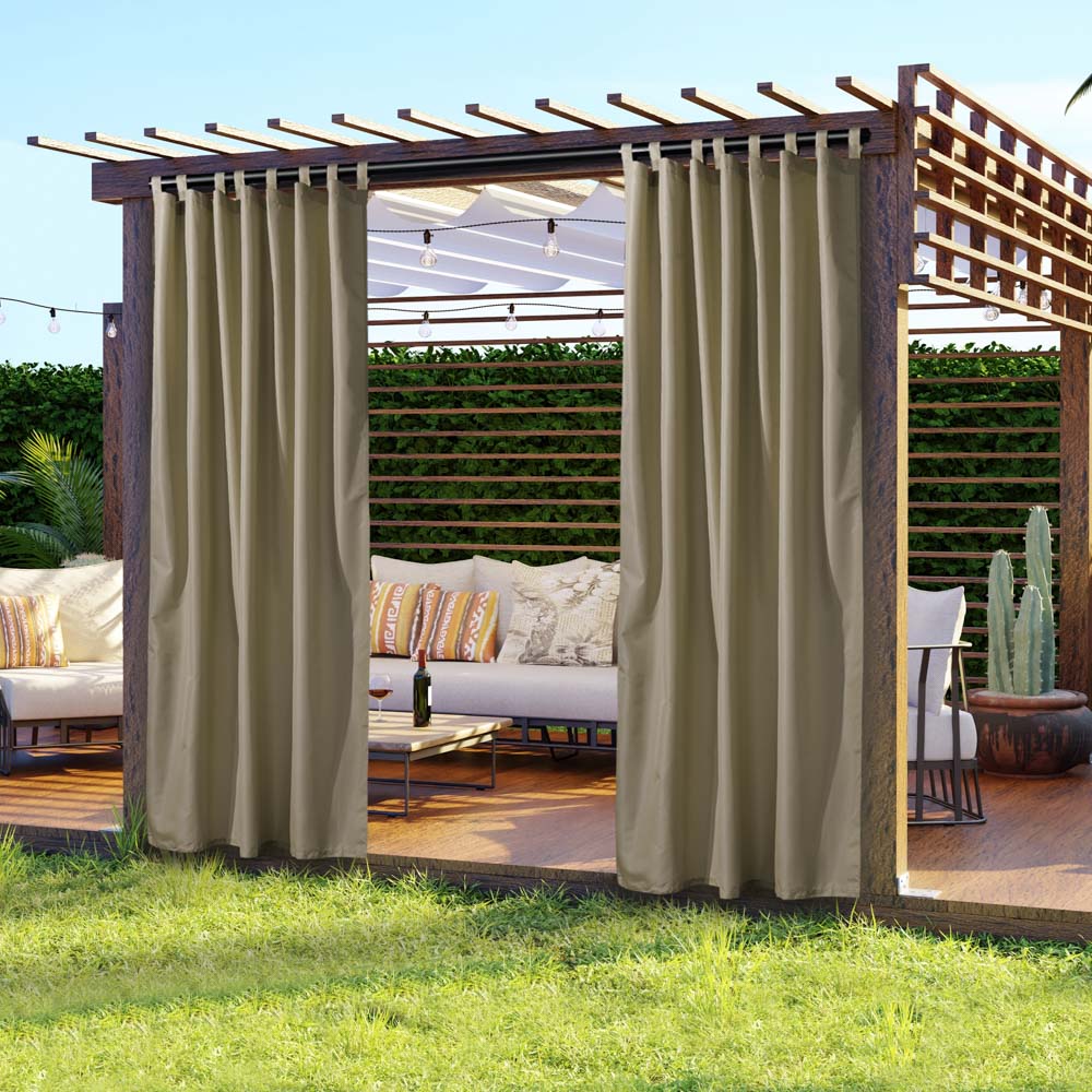Yescom 2-Pcs Outdoor Curtain Panel, Tab Top, 54Wx120L Image