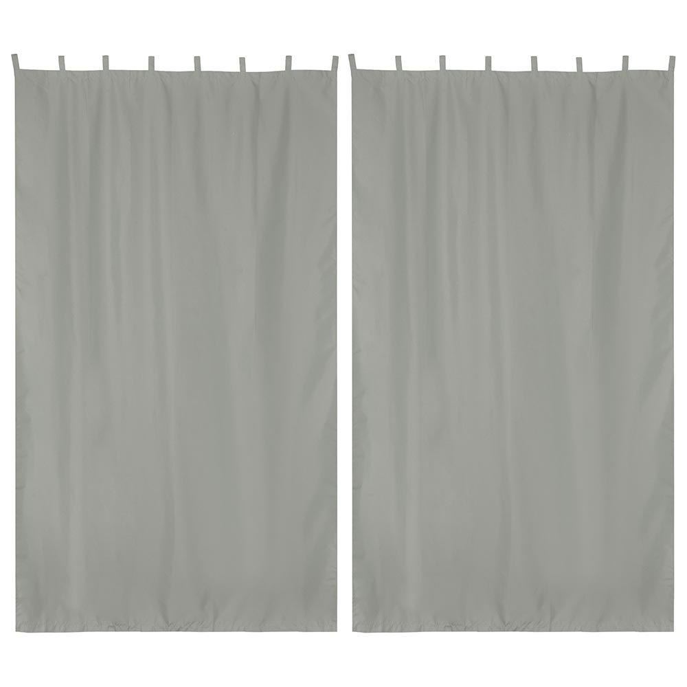 Yescom 2-Pcs Outdoor Tab Top Curtain Panel, 54Wx96L, Gray Image