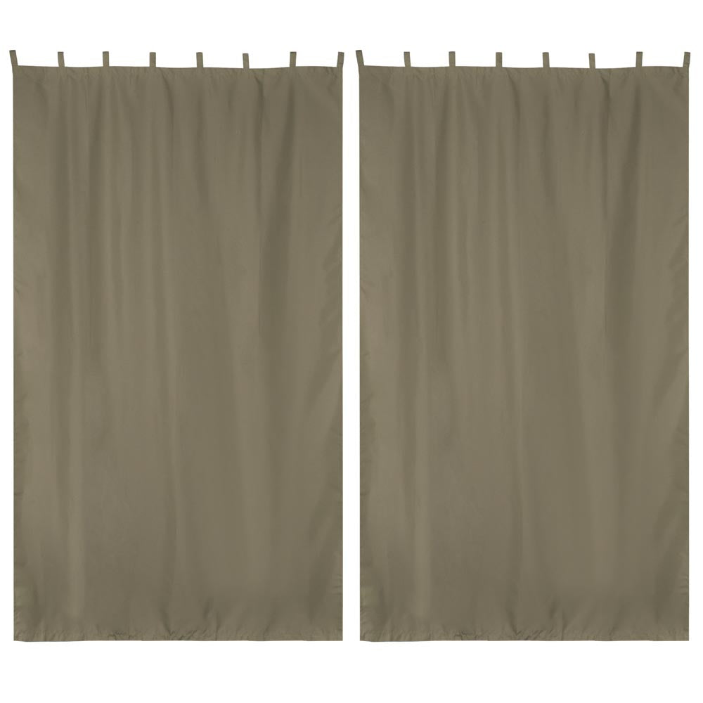 Yescom 2-Pcs Outdoor Tab Top Curtain Panel, 54Wx108L, Brown Image