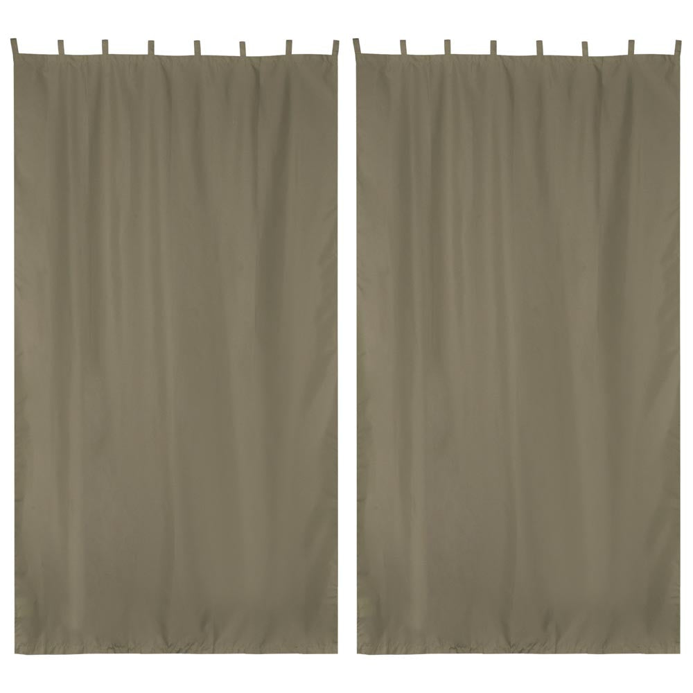 Yescom 2-Pcs Outdoor Curtain Panel, Tab Top, 54Wx120L,Brown Image