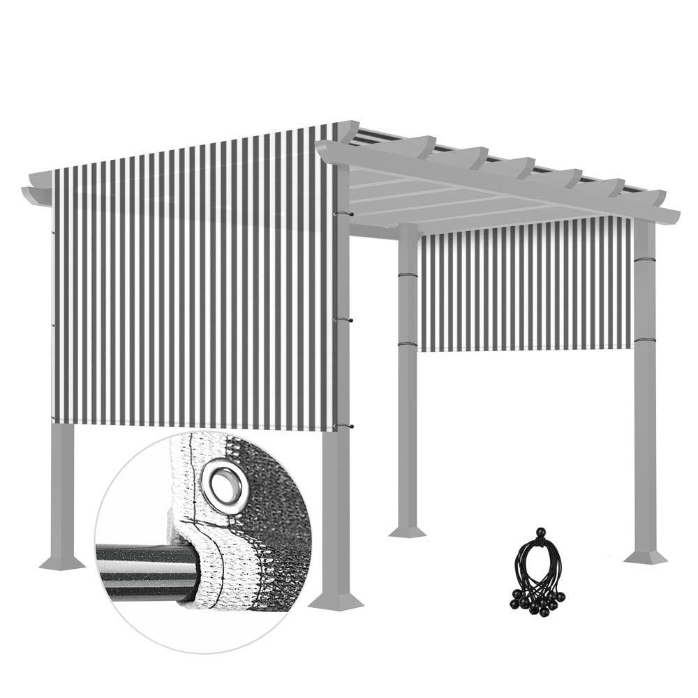 Yescom 8'x16' Universal Pergola Canopy Cover Fabric with Rods, Gray White Image