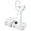 Yescom 4.5Gal Foot Pump Hand Washing Station 6.3Gal Waste Water Tank