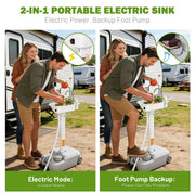 Yescom 5Gal Electric Hand Washing Station with Wheels & Handle Image