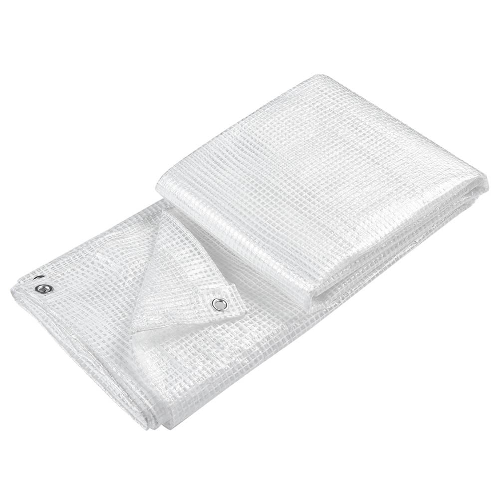 SHADEPLUS Clear Tarp 10’x12’ – 14MIL Heavy-Duty PVC, Waterproof, Wind & Tear-Resistant, With Cable Ties & Rope