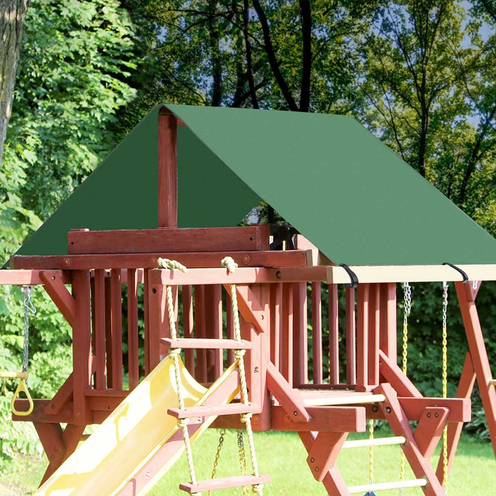 Yescom Swing Set Canopy Cover Top Outdoor Playsets 52"x90", Green Image