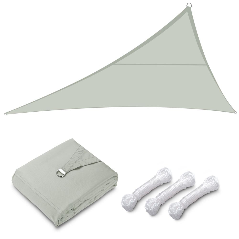 Yescom 16ft Triangle Shade Sail Water Resist for Patio Beach, Ghost Gray Image
