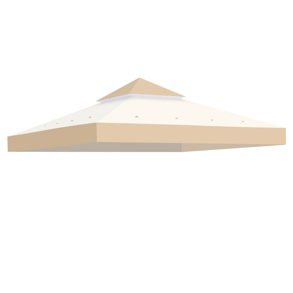 Yescom 8' x 8' Gazebo Canopy Replacement Top Color Optional, Ivory & Beige Image