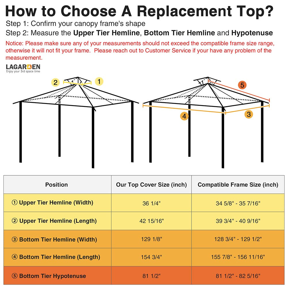 Yescom 2-tier Gazebo Replacement for 12x10 Frame Image