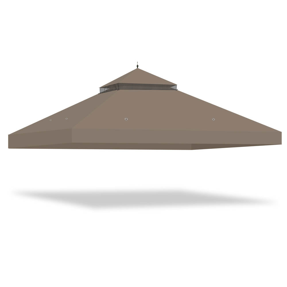 Yescom 10x12ft Gazebo Replacement Canopy 2-Tier, Brown Image