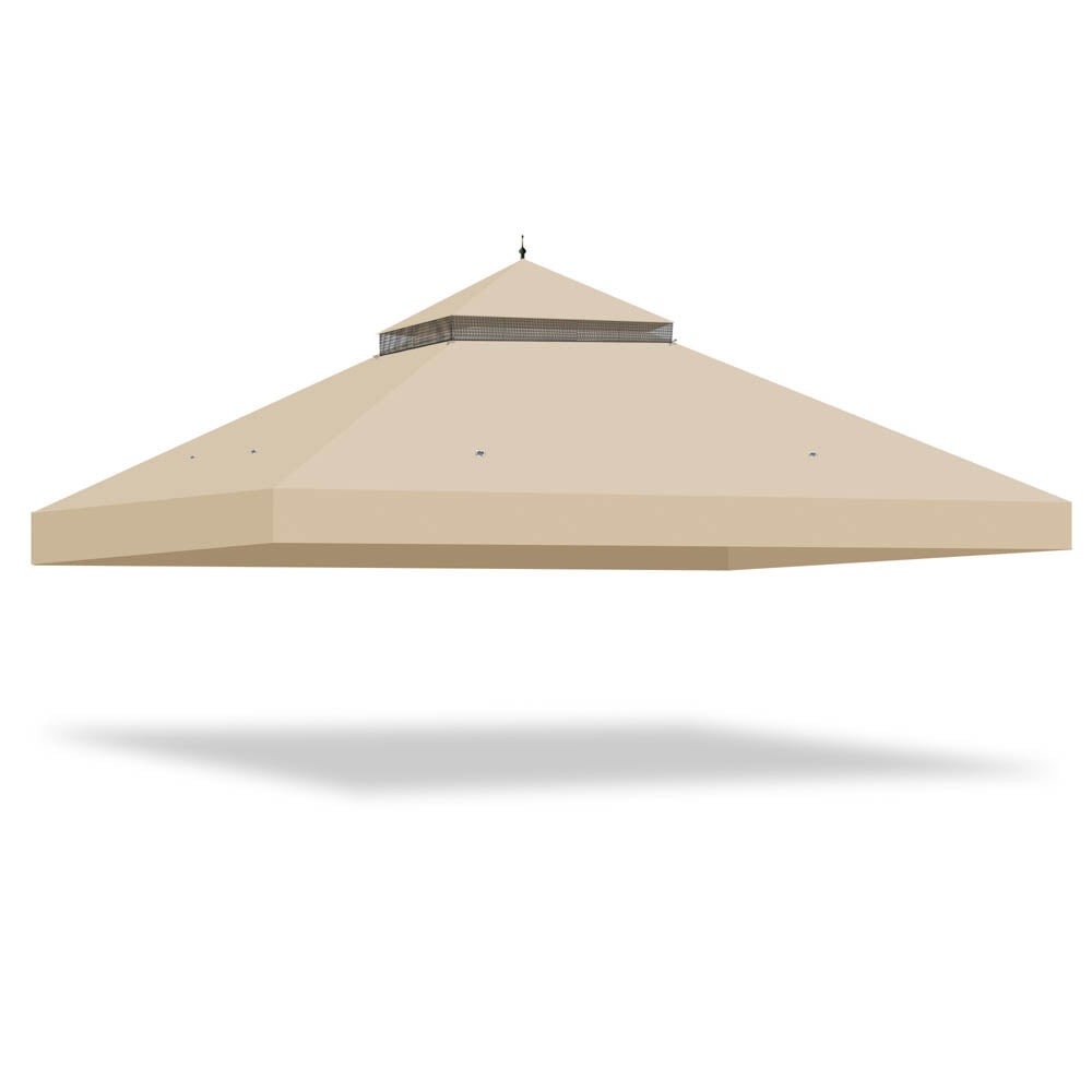 Yescom 10x12ft Gazebo Replacement Canopy 2-Tier, Beige Image