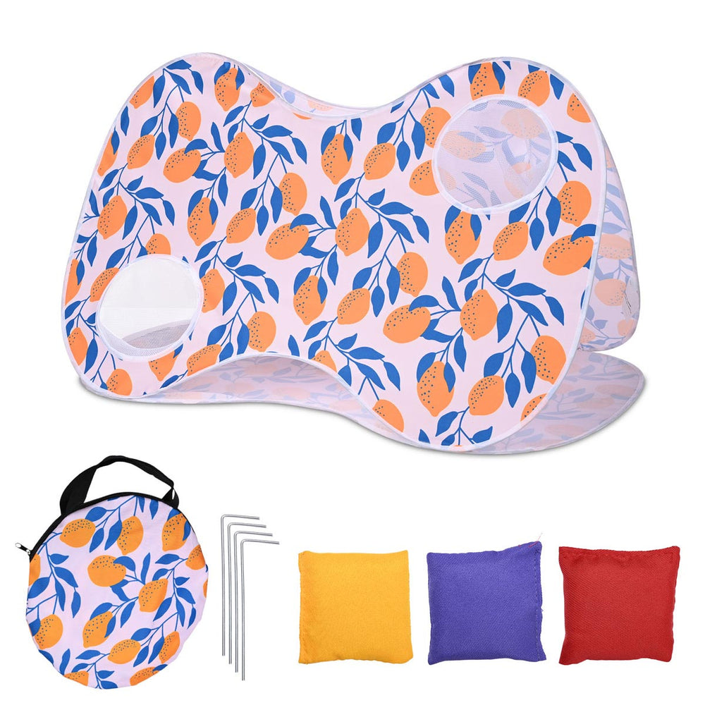 Yescom Popup Outdoor Bag Toss Game Billboard & 3 Bean Bags, Lemon Image