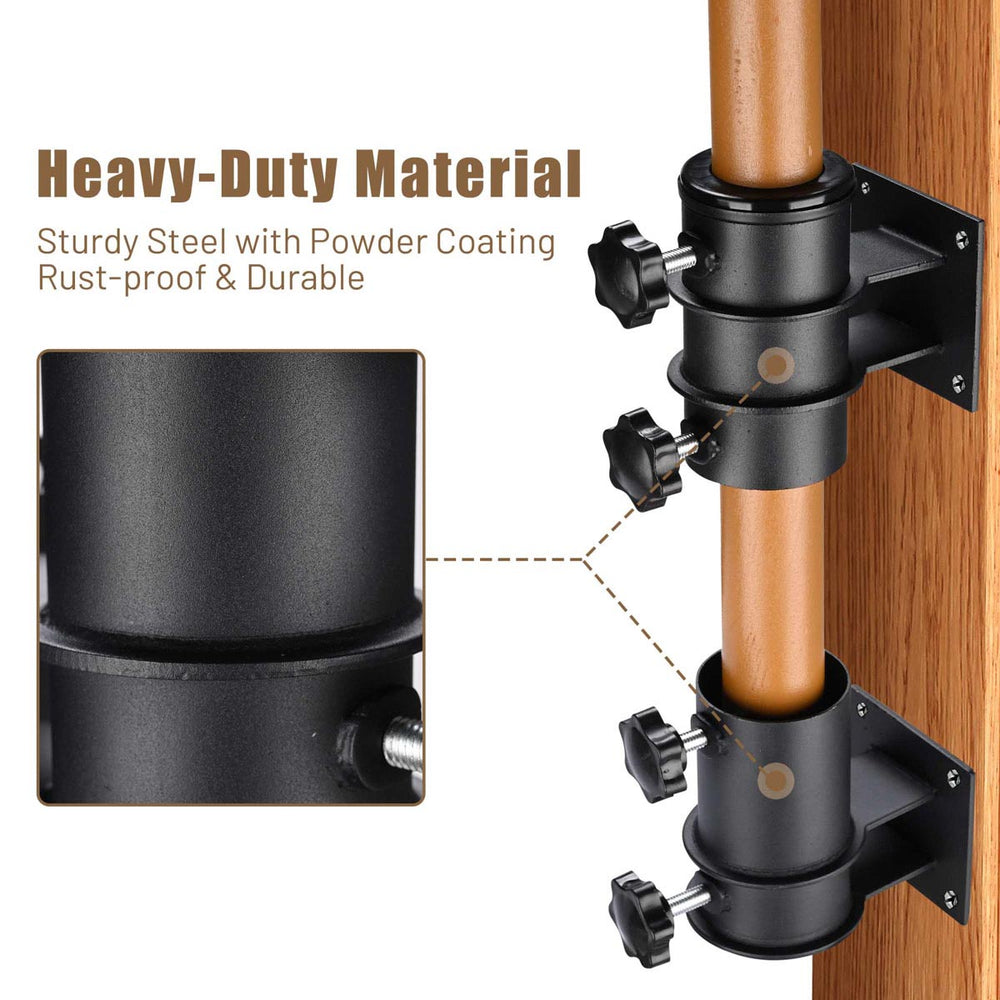 Yescom Patio Umbrella Mounting Brackets for Deck Railing (D2 5/16") Image