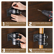 Yescom Patio Umbrella Mounting Brackets for Deck Railing (D2 5/16") Image