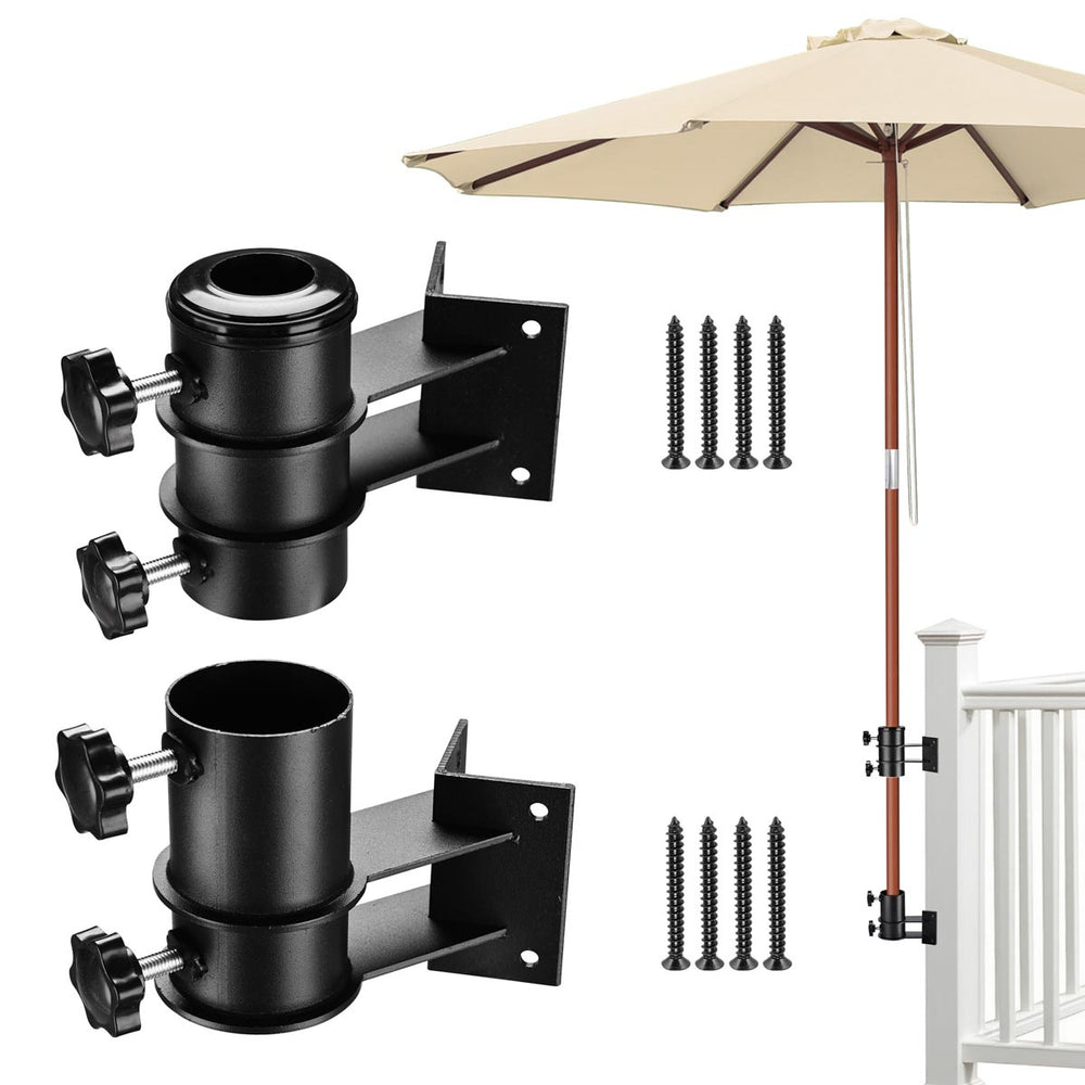 Yescom Patio Umbrella Mounting Brackets for Deck Railing (D2 5/16"), Corner Mount Image