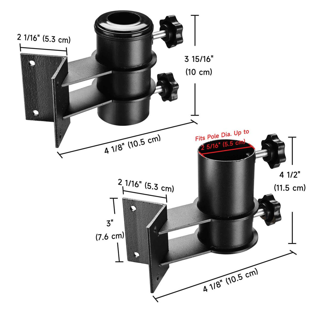 Yescom Patio Umbrella Mounting Brackets for Deck Railing (D2 5/16") Image