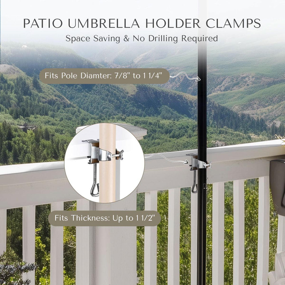 Yescom Pool Patio Umbrella Clamp 1 1/2" Holds Pole D7/8" to D1 1/4" Image