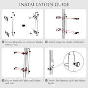 Yescom Umbrella Holder for Deck Railing/Post - Pole D1 9/16" Image