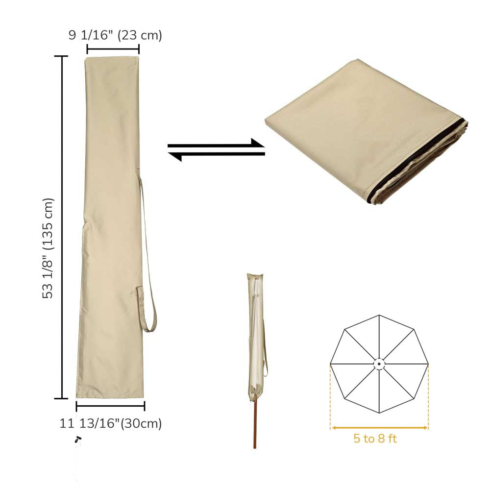 Yescom Patio Zipper Umbrella Cover with Rod Portable Bag 8' 9' 10' 13' Opt, 8' Image