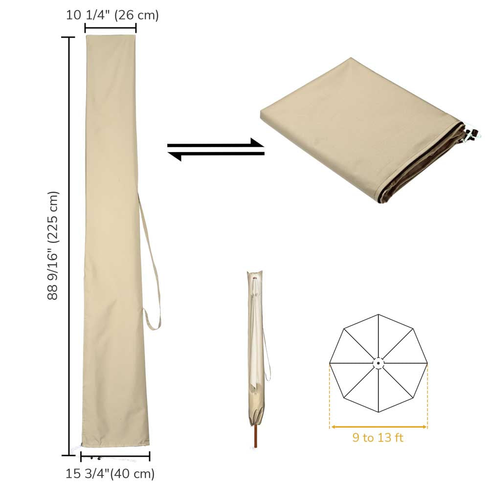 Yescom Patio Zipper Umbrella Cover with Rod Portable Bag 8' 9' 10' 13' Opt, 13' Image
