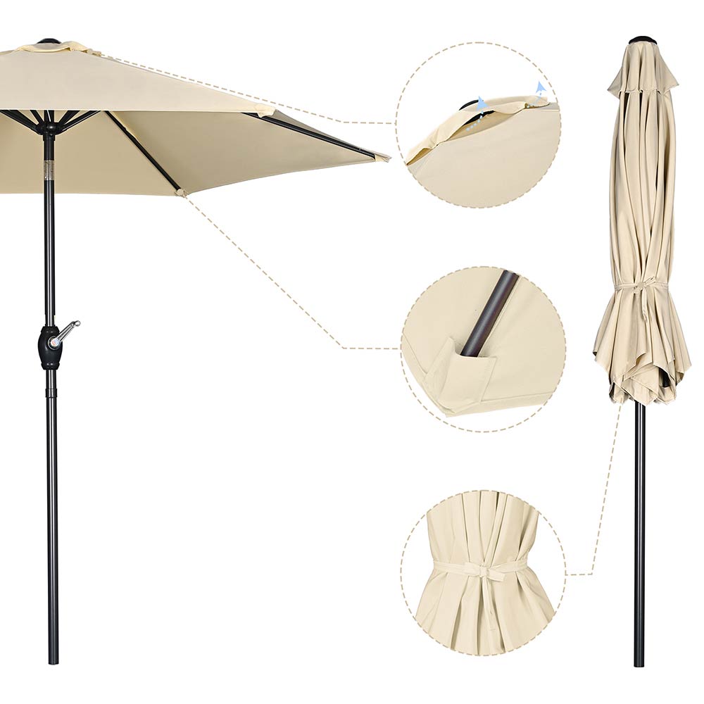 Yescom 7.5ft Patio Umbrella Crank and Tilt 6-Rib Image
