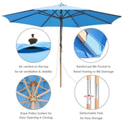 Yescom 13ft Patio Wood Market Umbrella with Deck Mount Image