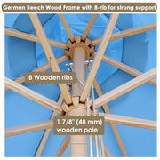 Yescom 13ft Patio Wood Market Umbrella with Deck Mount Image