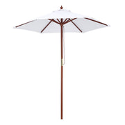 Yescom 7ft Patio Wood Market Umbrella 6-Rib for Golf Courses/Country Clubs, White Image