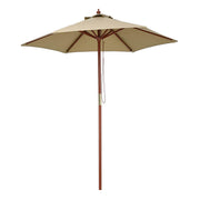 Yescom 7ft Patio Wood Market Umbrella 6-Rib for Golf Courses/Country Clubs, Khaki Image
