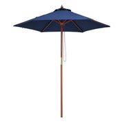 Yescom 7ft Patio Wood Market Umbrella 6-Rib for Golf Courses/Country Clubs, Navy Image