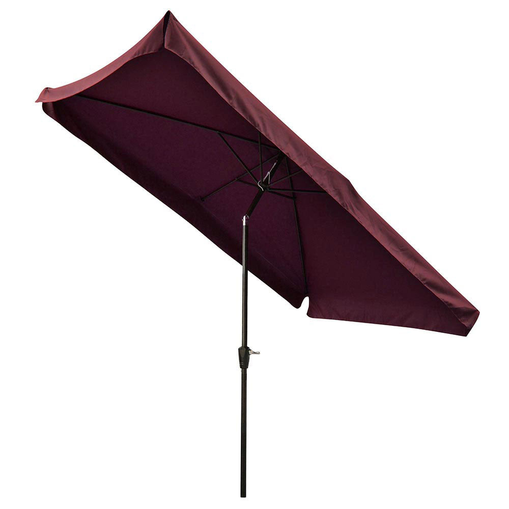 Yescom 10x6.5 ft Patio Rectangular Market Umbrella Tilt Multiple Colors, Wine Red Image