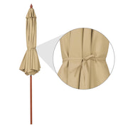 Yescom Custom Patio Umbrellas for Restaurant, Cafe - 9ft Wooden Image