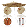 Yescom Custom Patio Umbrellas for Restaurant, Cafe - 9ft Wooden