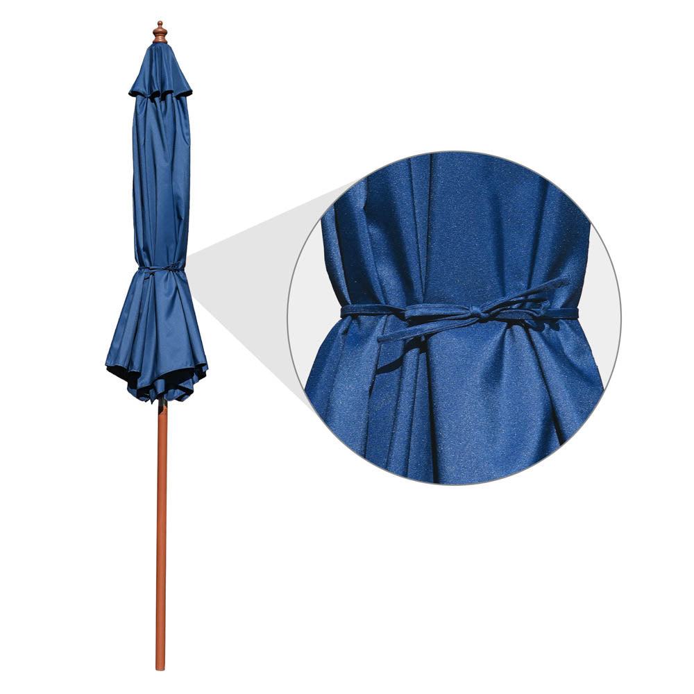 Yescom 9ft Wood Patio Umbrella with Base & Wheels Image