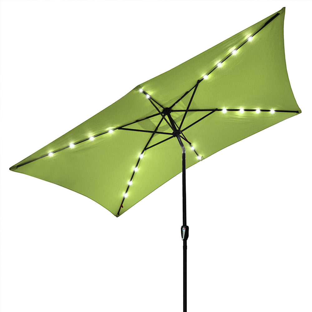 Yescom 10'X6.5' Solar Rectangle Outdoor Tilt Patio Umbrella Multiple Colors, Lime Image