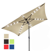 Yescom 10'X6.5' Solar Rectangle Outdoor Tilt Patio Umbrella Multiple C