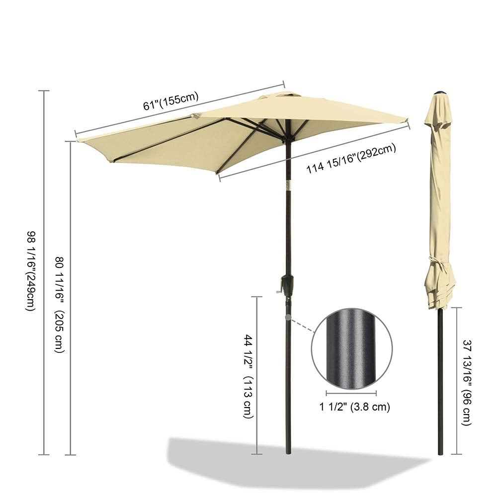 Yescom 10 ft Patio Outdoor Market Half Tilt Umbrella Image