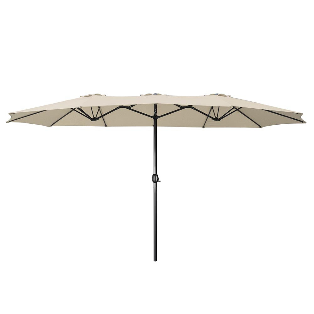 Yescom 15x9 ft Patio Rectangular Market Umbrella w/ Wind Vent, Sand Image