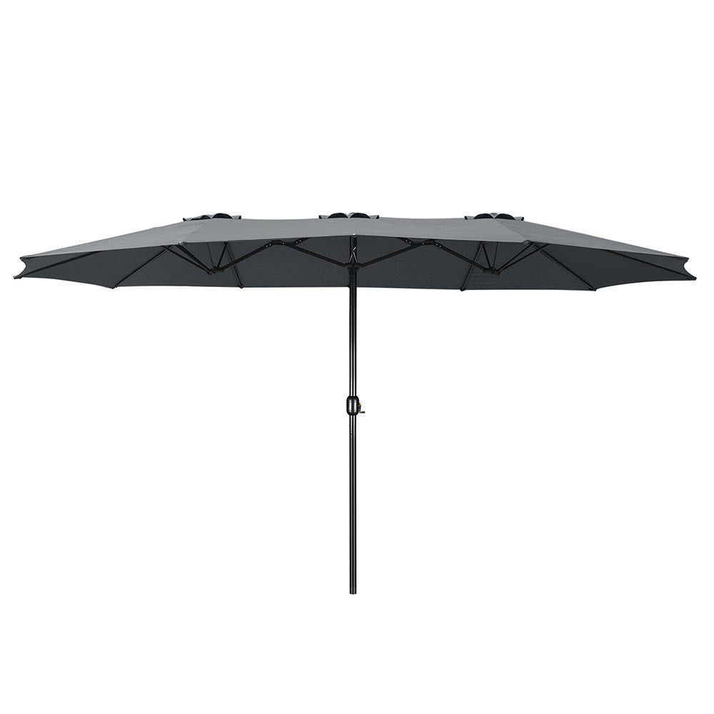 Yescom 15x9 ft Patio Rectangular Market Umbrella w/ Wind Vent, Gray Image