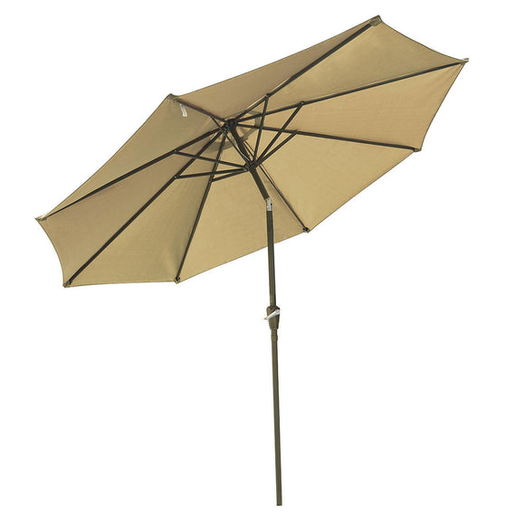 Yescom 9ft 8-Rib Patio Tilt Market Umbrella w/ 200gsm Canopy Tan Image