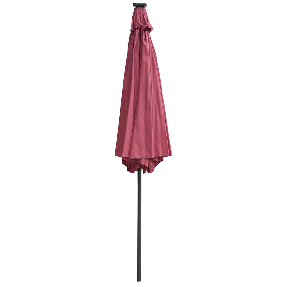 Yescom Tilt Outdoor Umbrella with Lights Solar Pool Umbrella 10 ft 8-Rib Image